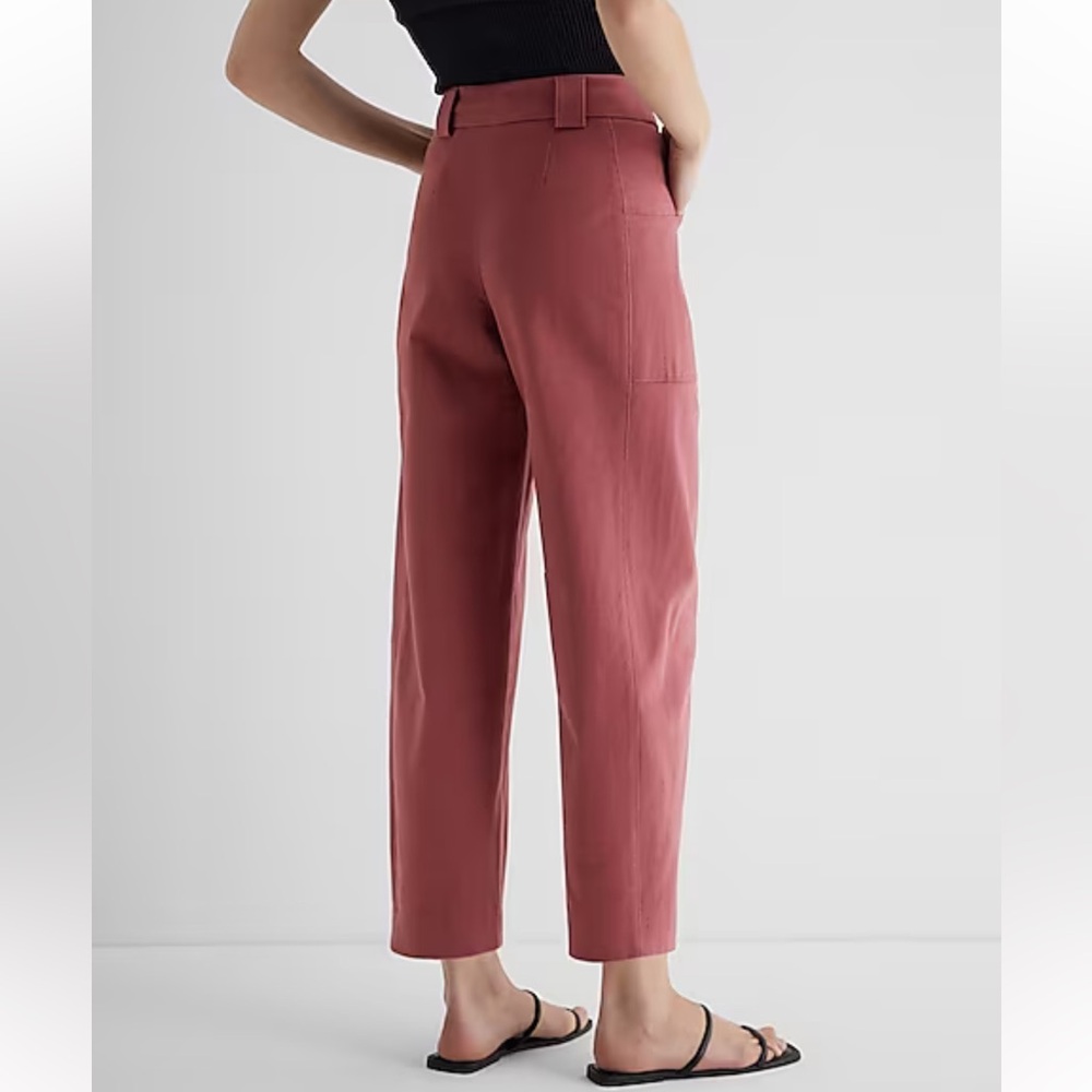 Super High Waisted Cropped Utility Trouser Pant express womens NEW - Picture 3 of 7